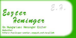 eszter heninger business card